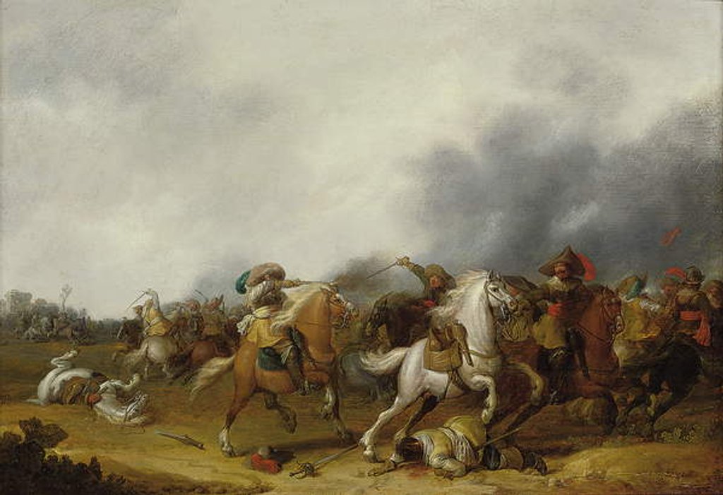 Detail of A cavalry skirmish, 1634 by Palamedes Palamedesz