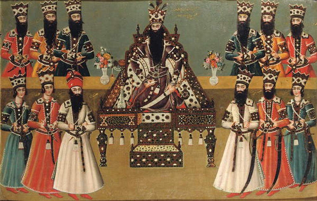 Detail of Fath 'Ali Shah and his immediate courtiers, c.1815 by Iranian School