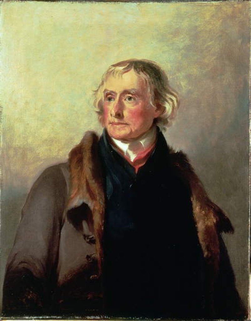 Detail of Portrait of Thomas Jefferson, 1856 by Thomas Sully