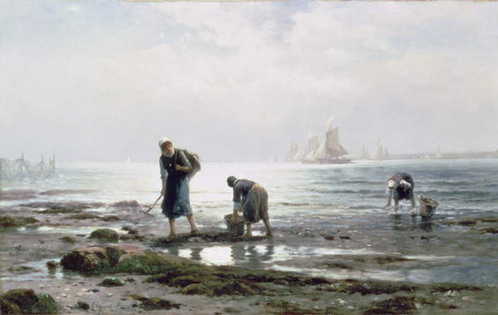 Detail of Oyster Gatherers, 1883 by Edward Moran