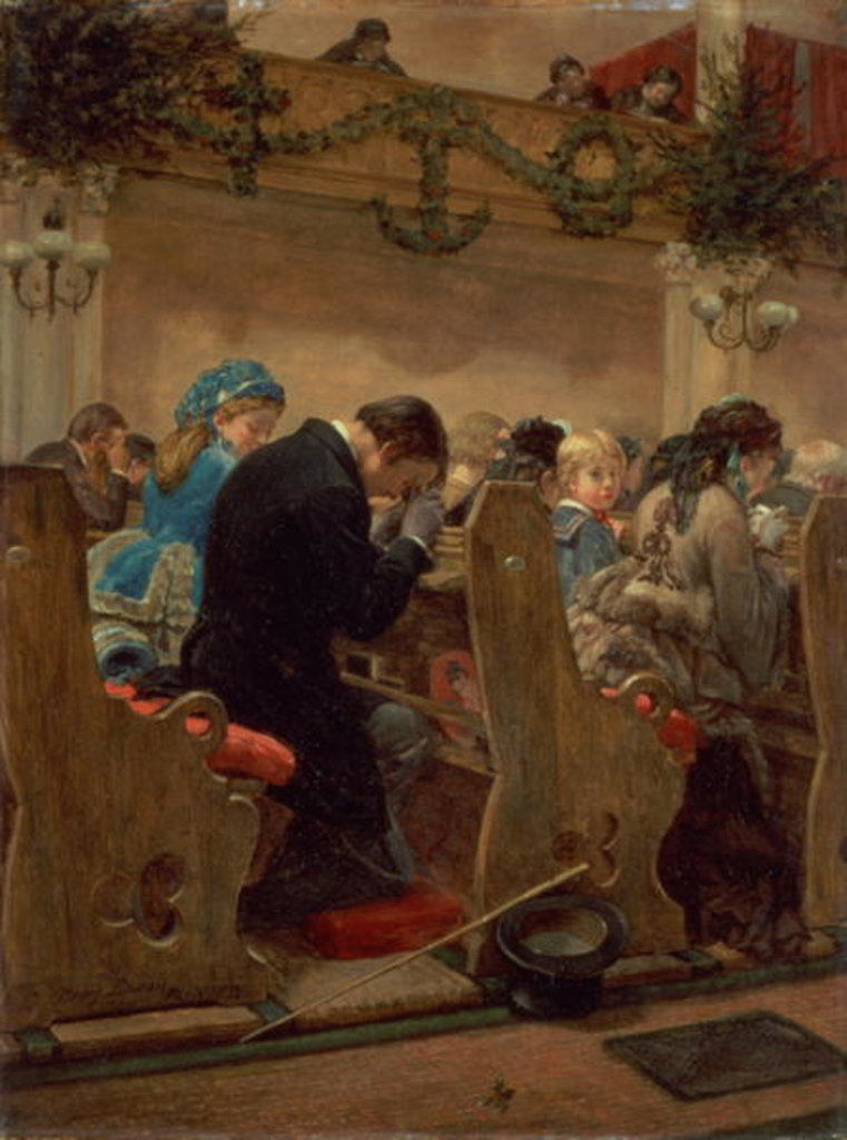 Detail of Christmas Prayers, 1872 by Henry Bacon