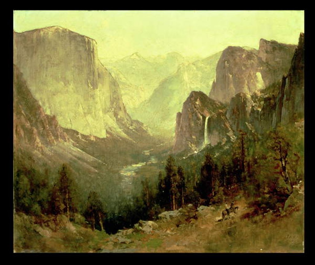 Detail of Hunting in Yosemite, 1890 by Thomas Hill