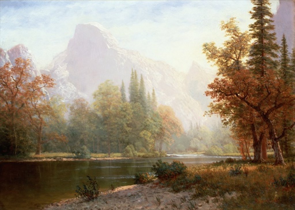 Detail of Half Dome, Yosemite by Albert Bierstadt