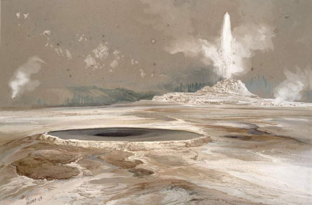 Detail of Morning Glory Pool, 1873 by Thomas Moran