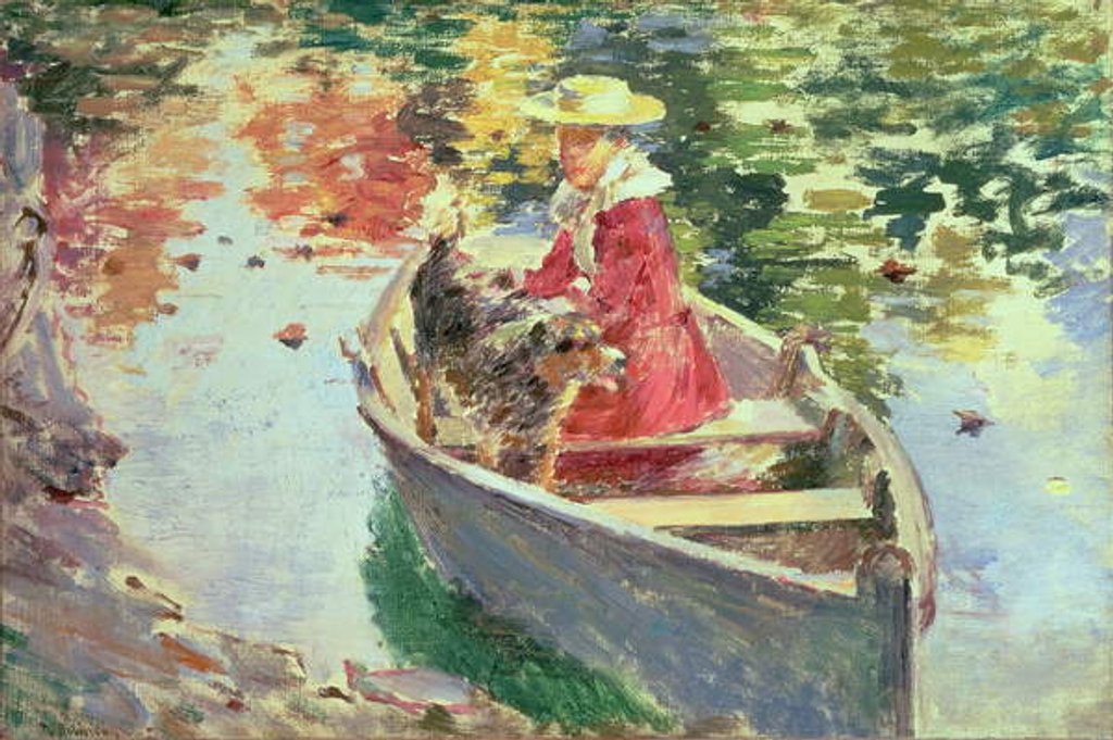 Detail of Miss Motes and her Dog Shep, 1893 by Theodore Robinson