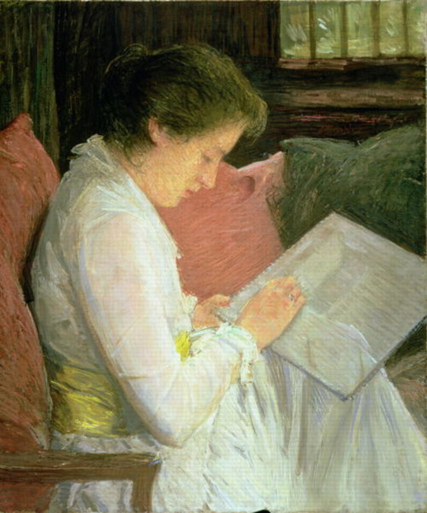 Detail of The Lace Maker, 1915 by Julian Alden Weir