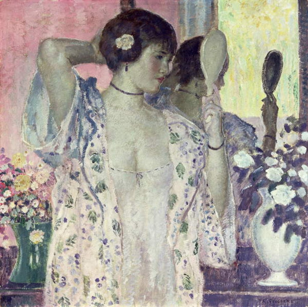 Detail of The Hand Mirror by Frederick Carl Frieseke