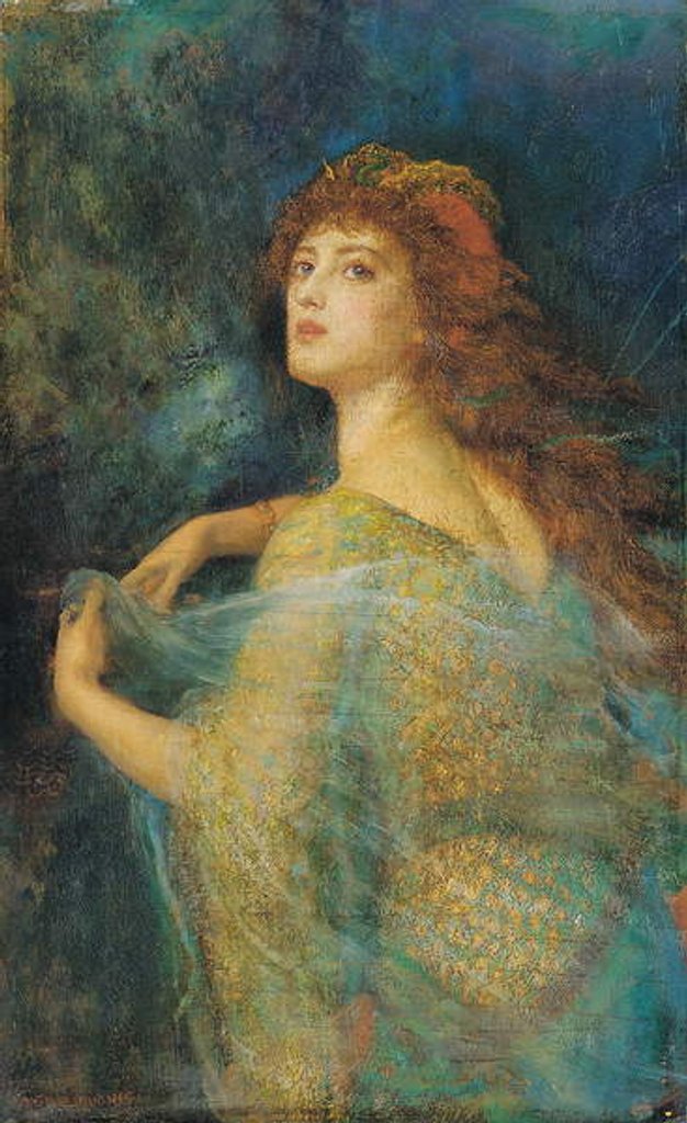 Detail of The Enchantress by Arthur Hughes