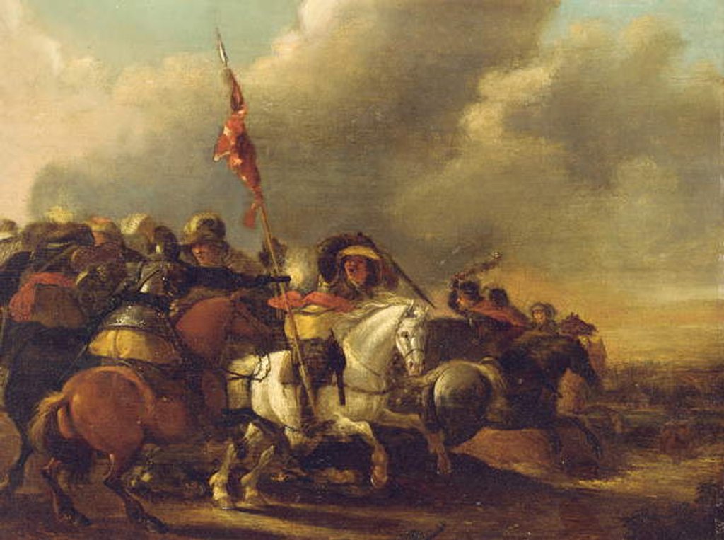 Detail of A cavalry engagement by Palamedes Palamedesz
