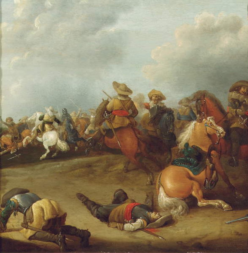 Detail of A cavalry battle by Palamedes Palamedesz