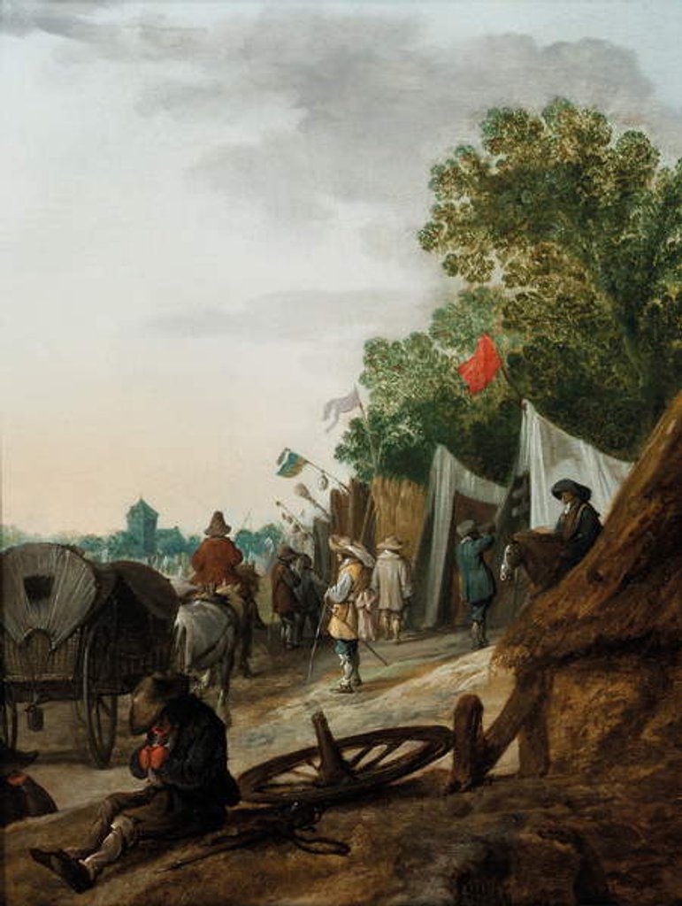 Detail of A military encampment by Palamedes Palamedesz