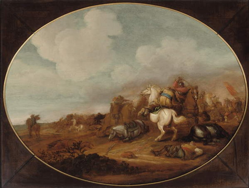 Detail of A cavalry skirmish by Jan Martszen de Jonge