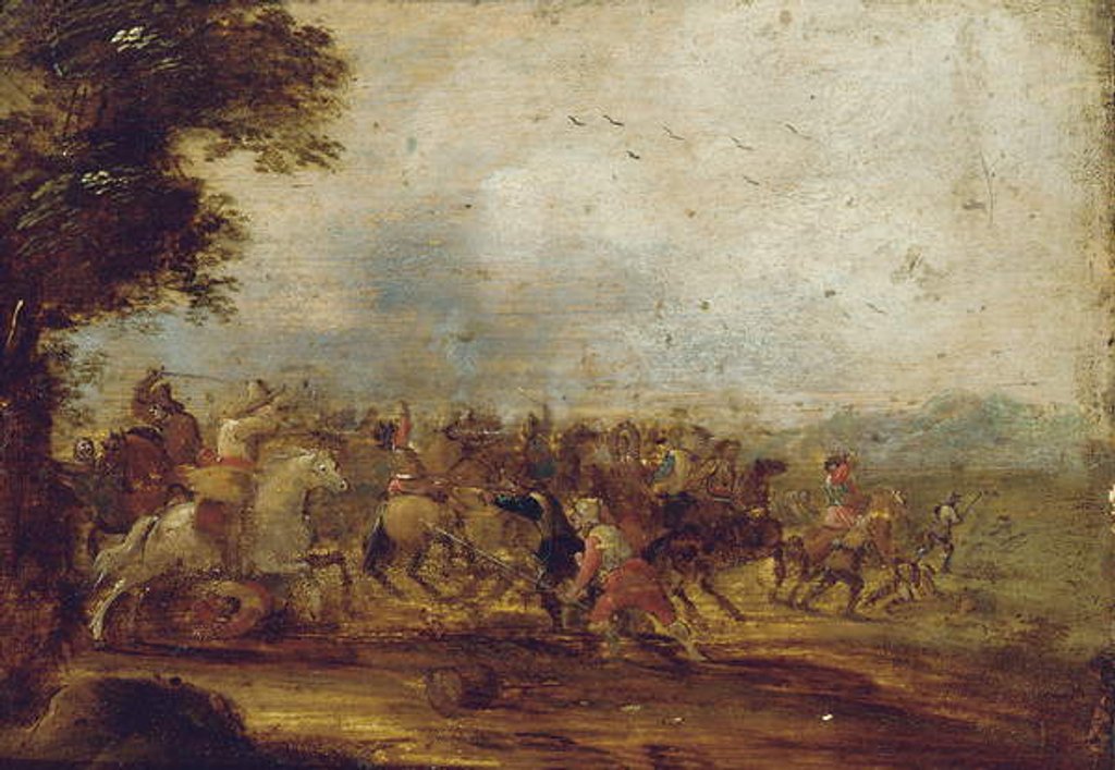 Detail of A cavalry engagement by Palamedes Palamedesz