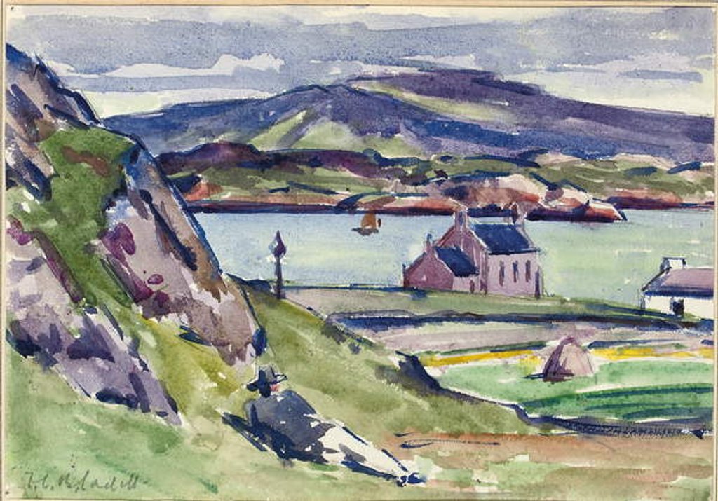 Detail of Figure and Kirk, Iona by Francis Campbell Boileau Cadell
