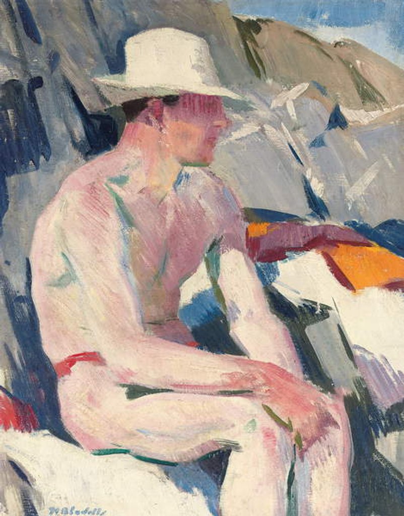 Detail of Bather in a white hat by Francis Campbell Boileau Cadell