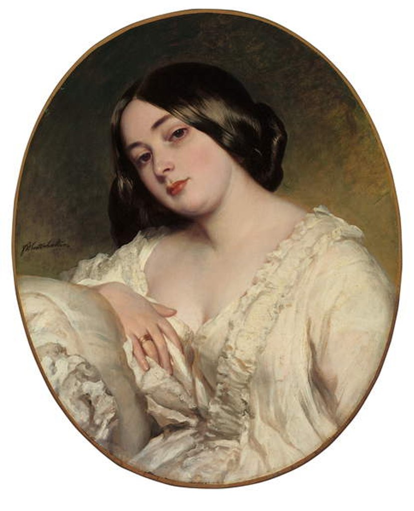 Detail of Portrait of a lady by Franz Xaver Winterhalter