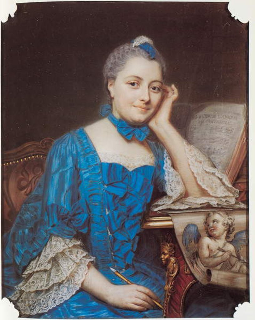 Detail of Portrait of Marie Fel, c.1753 by Maurice Quentin de la Tour