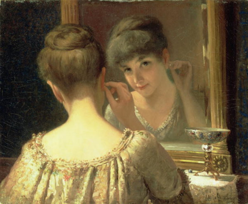 Detail of The Coquette, c.1885 by James Wells Champney