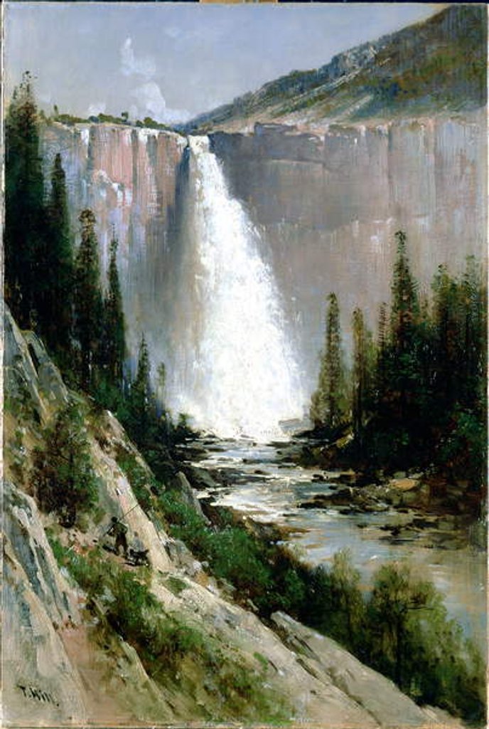 Detail of Bridal Veil Falls, Yosemite by Thomas Hill