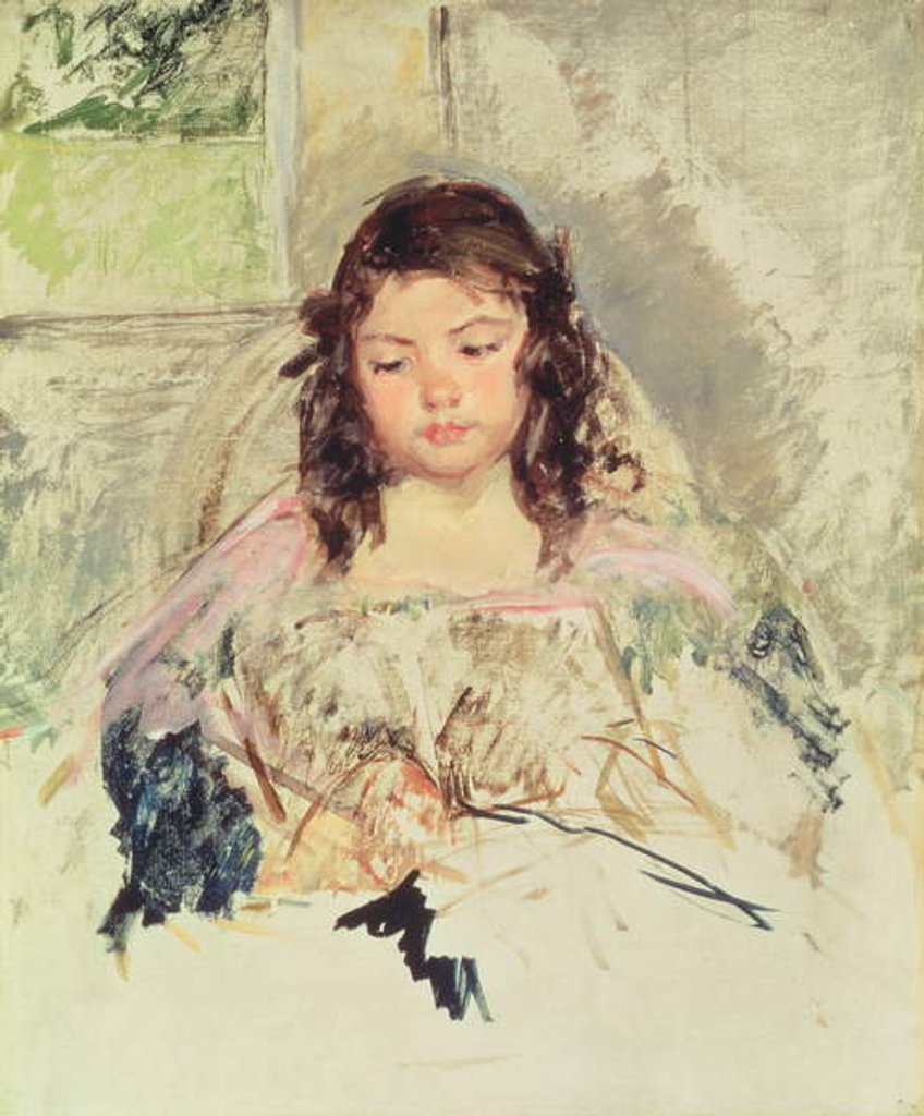 Detail of Sketch for 'Francoise in a Round-Backed Chair, Reading' or 'A Girl in Pink' c.1908 by Mary Stevenson Cassatt