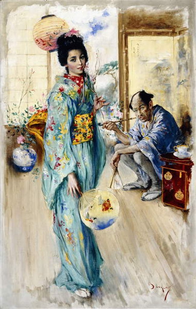 Detail of The Lady and Sada San by William Merritt Berger