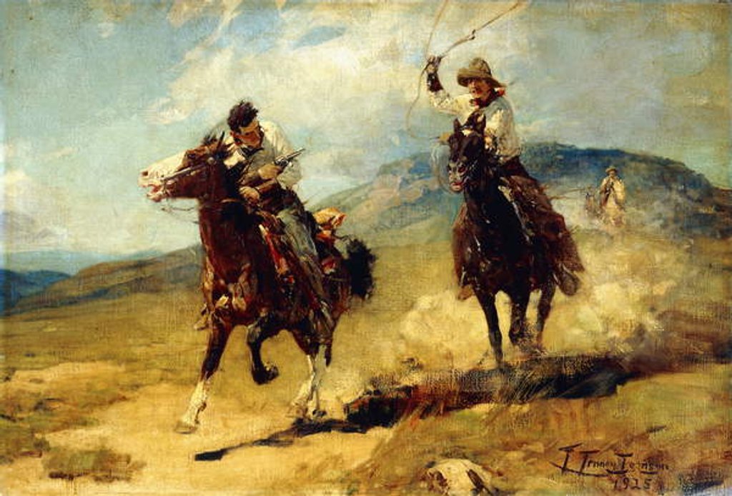 Detail of The Horse Thief, 1925 by Frank Tenney Johnson