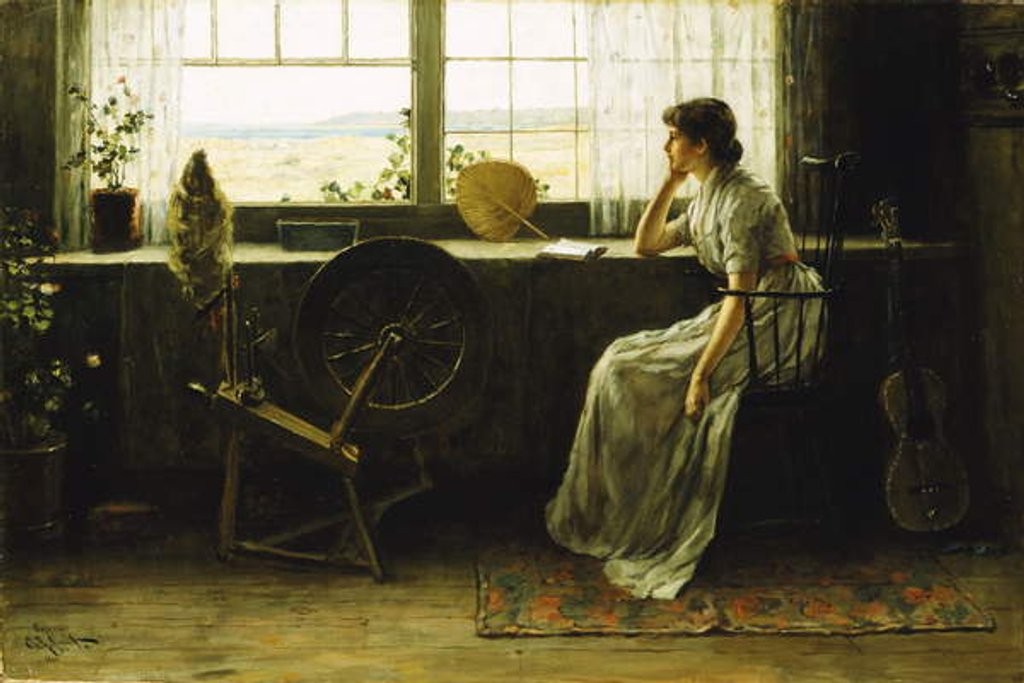 Detail of Waiting, 1885 by Clement Rollins Grant