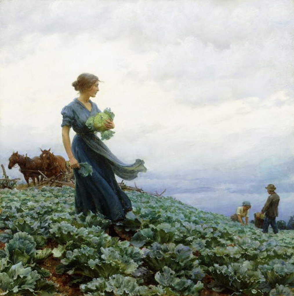 Detail of The Cabbage Field, 1914 by Charles Courtney Curran