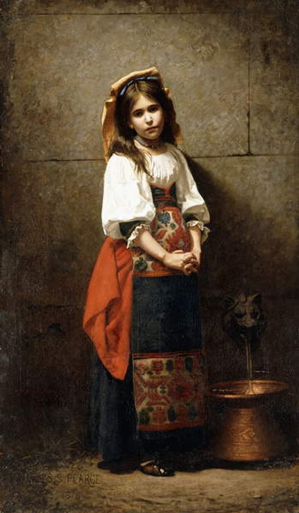 Detail of L'Italienne, 1875 by Charles Sprague Pearce