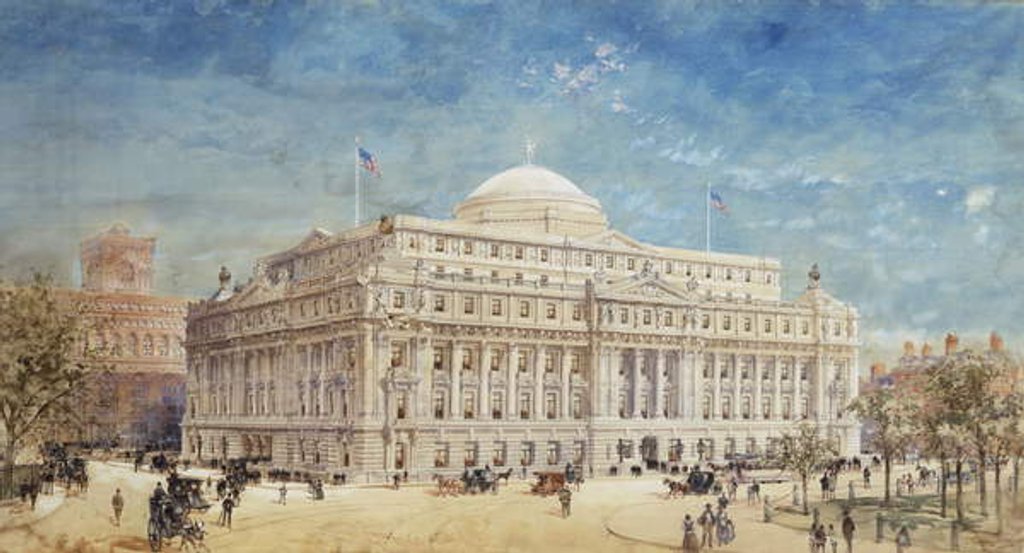 Detail of A Rendering of a Preliminary Proposal for the United States Custom House, New York, 1899 by Hughson Frederick Hawley