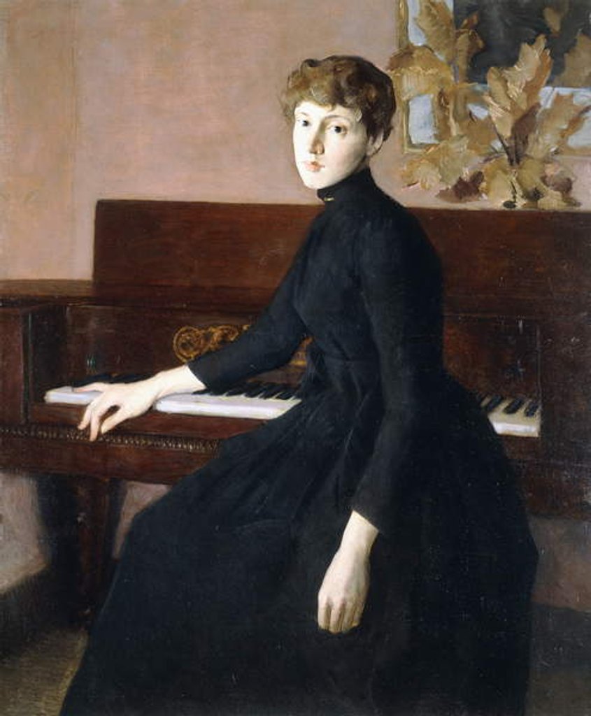 Detail of At the Piano by Julian Alden Weir