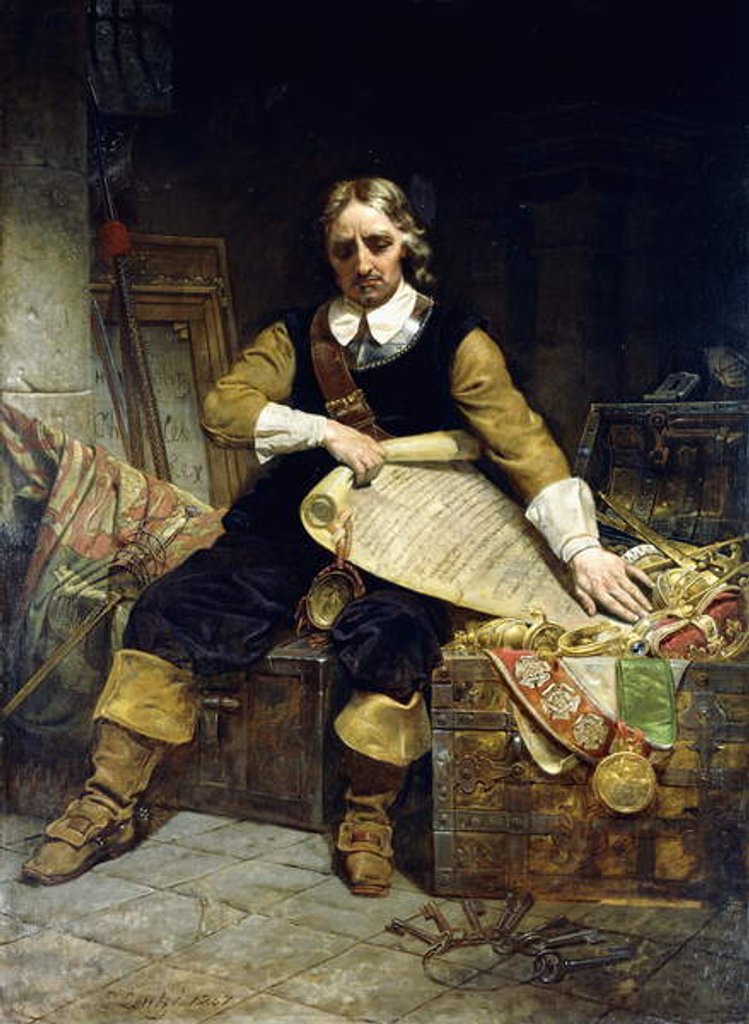 Detail of Oliver Cromwell, 1867 by Emanuel Gottlieb Leutze