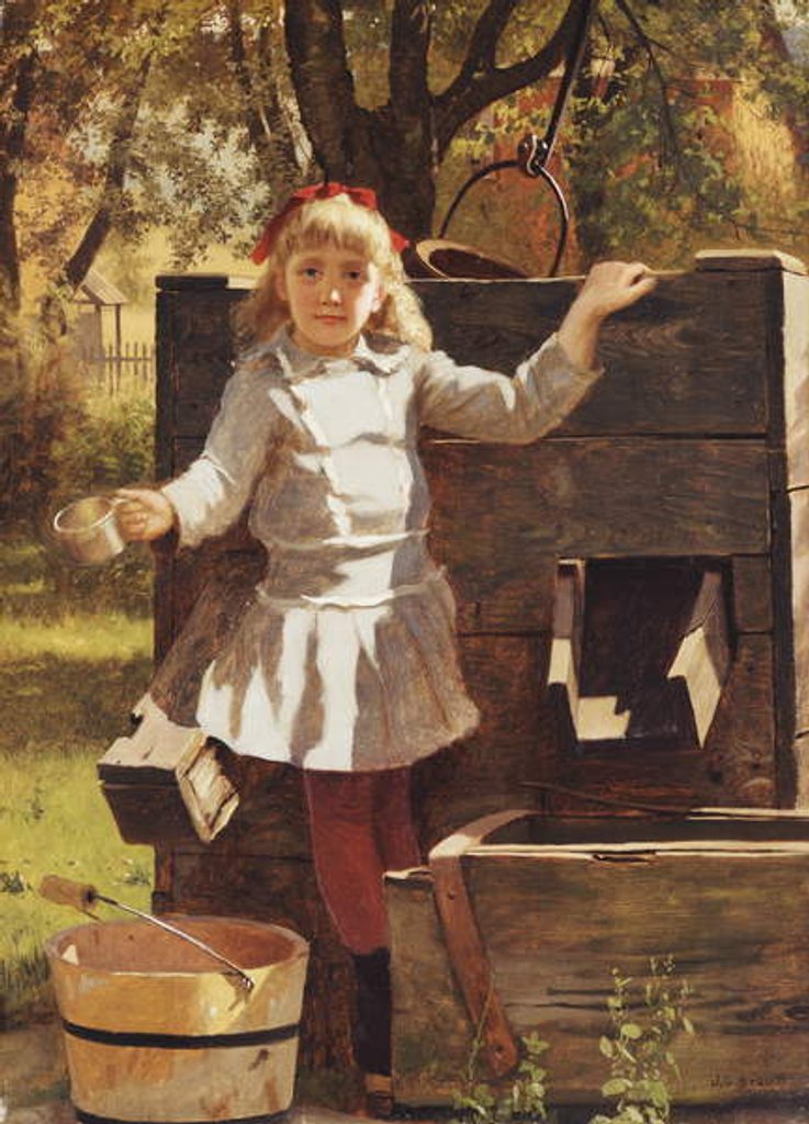 Detail of Have a Drink, c.1880 by John George Brown