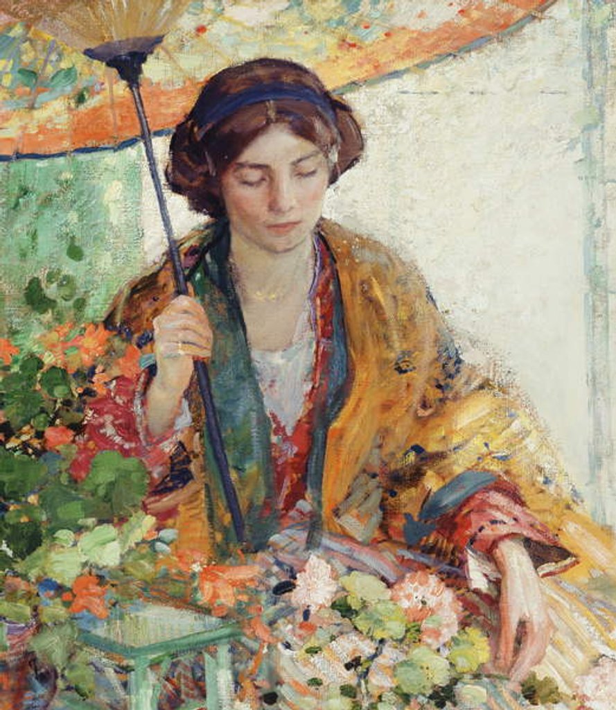 Detail of Woman with Parasol by Richard Emil Miller