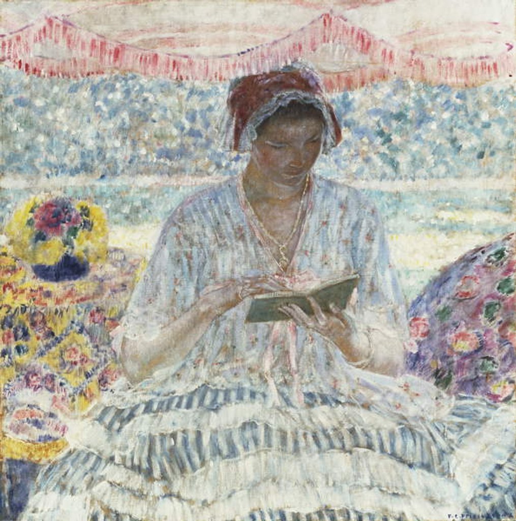 Detail of Summer Reading, 1916 by Frederick Carl Frieseke