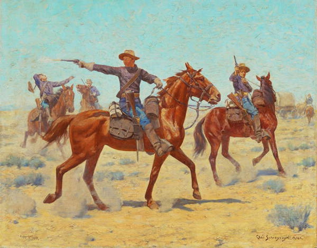 Detail of The Rear Guard, 1907 by Charles Schreyvogel