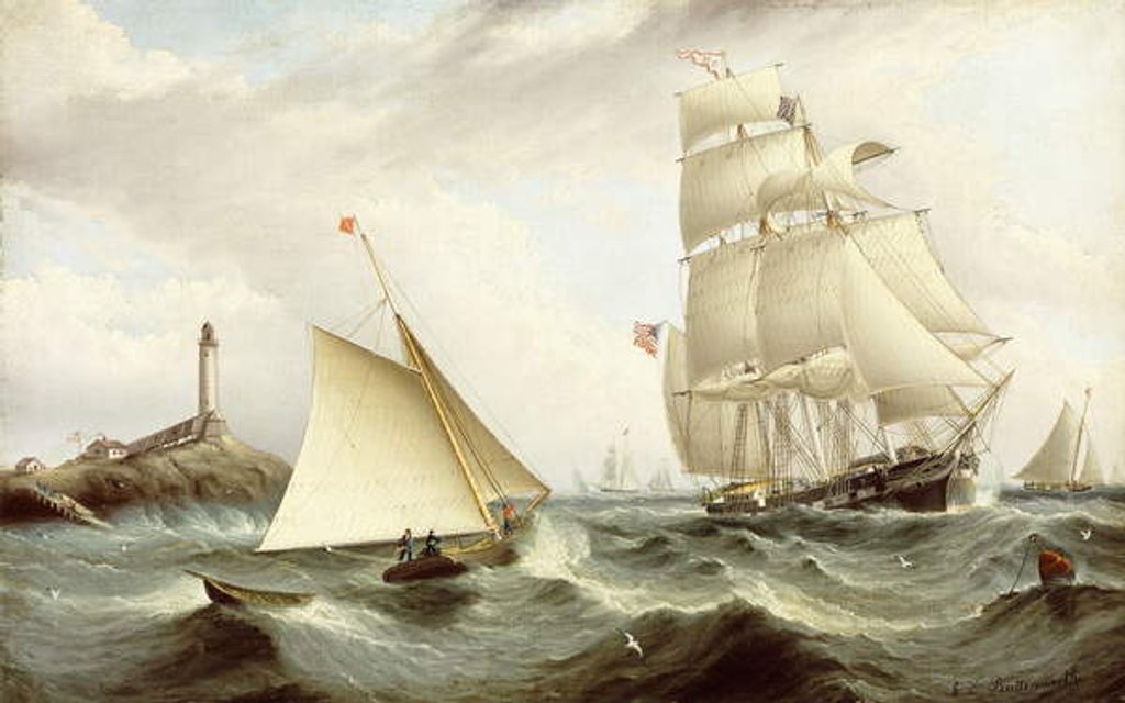 Detail of Picking up the Pilot-Isle of Shoals, New Hampshire by James E. Buttersworth