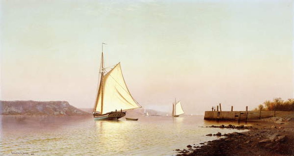 Detail of October on the Hudson by Francis Augustus Silva