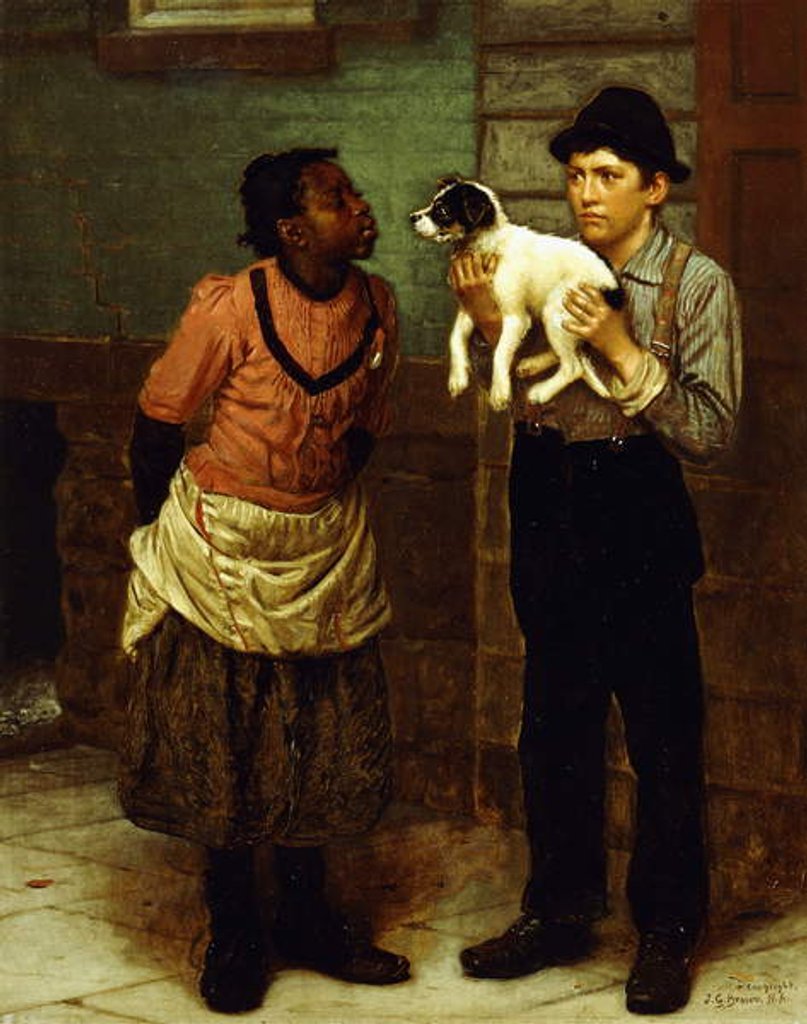 Detail of The New Puppy by John George Brown