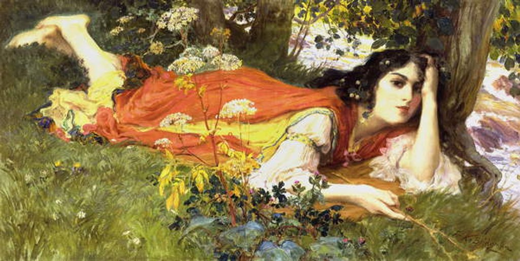 Detail of At the Running Brook by Frederick Arthur Bridgman