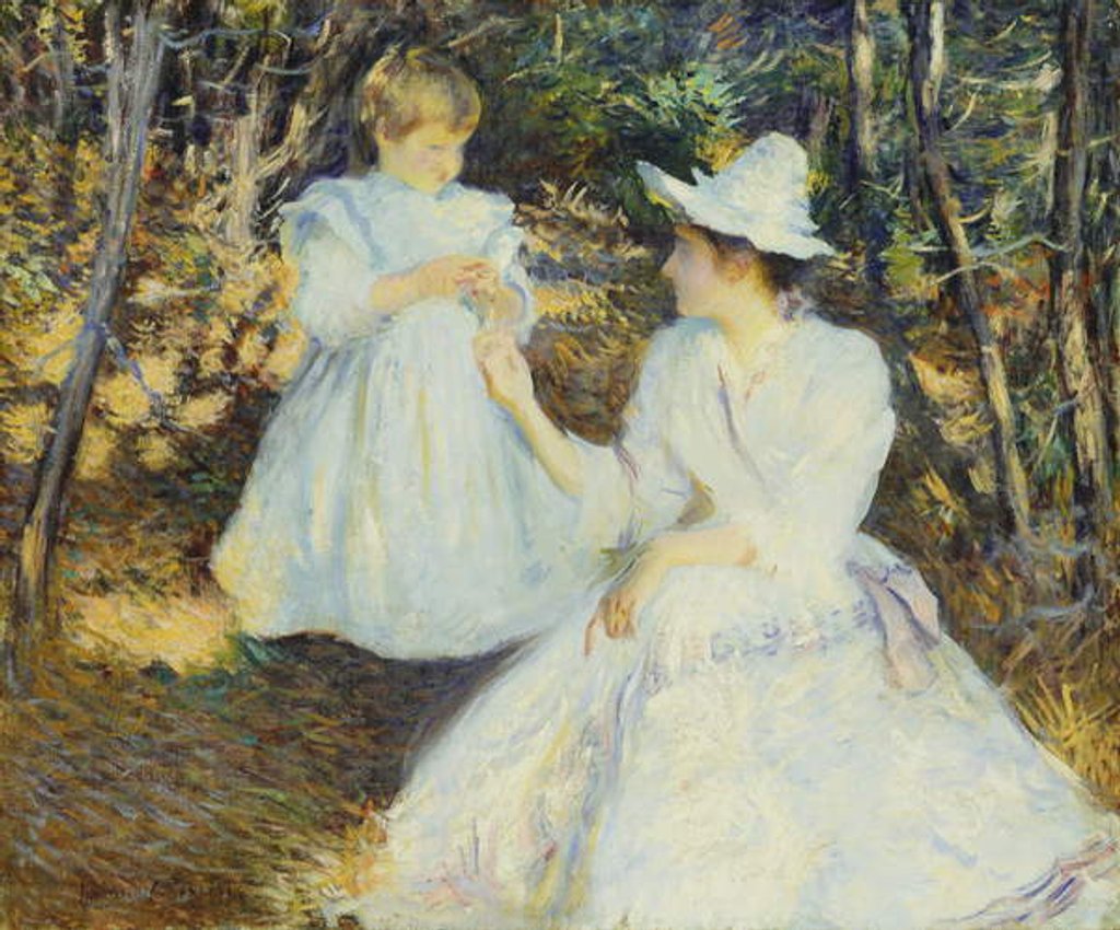 Detail of Mother and Child in Pine Woods by Edmund Charles Tarbell