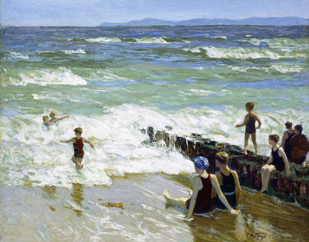 Detail of Bathers at Breakwater by Edward Henry Potthast