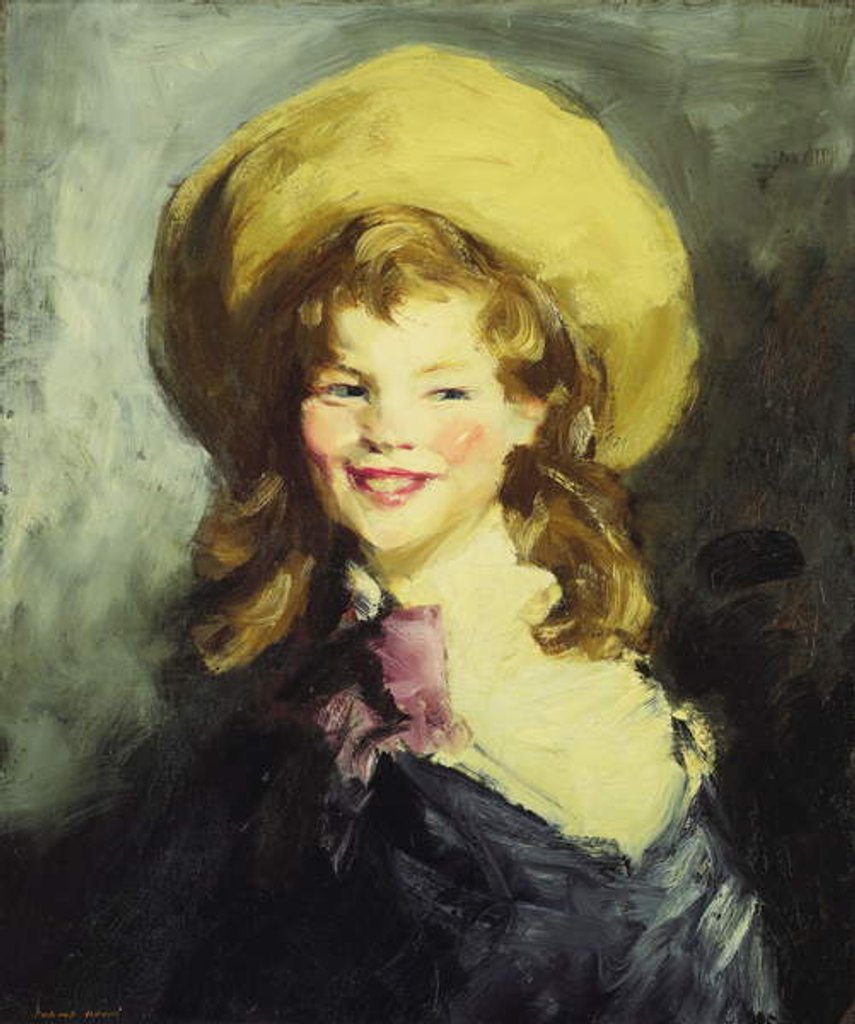 Detail of Girl with Big Hat by Robert Cozad Henri