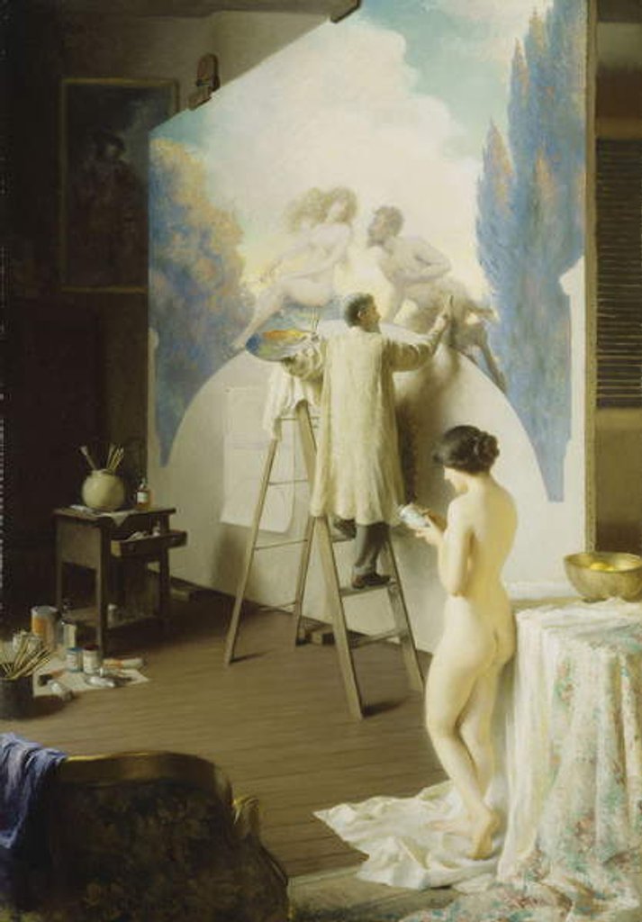 Detail of The Painter, 1913 by William Worcester Churchill