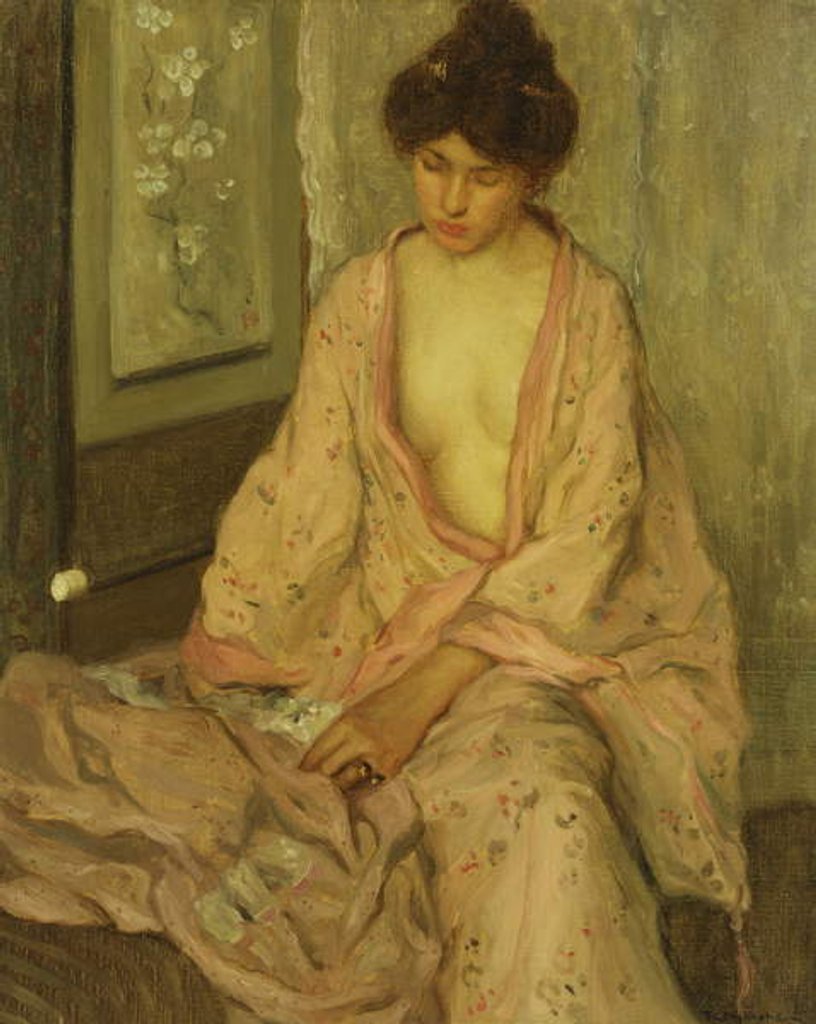 Detail of The Pink Kimono by Frederick Carl Frieseke