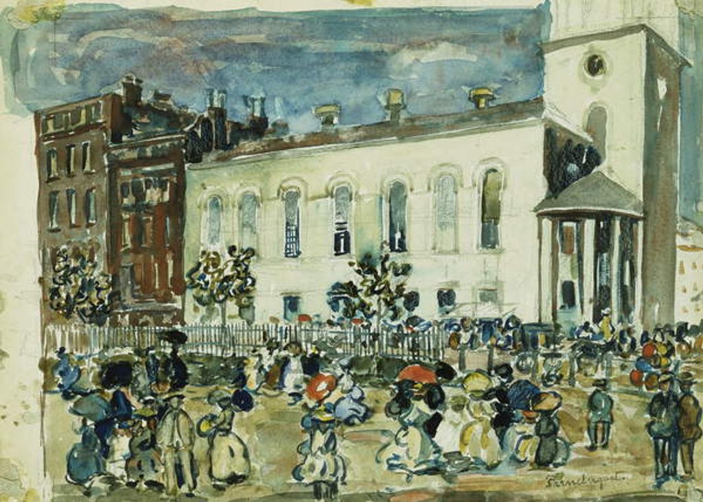 Detail of Park Street Church, Boston, c.1905-1907 by Maurice Brazil Prendergast