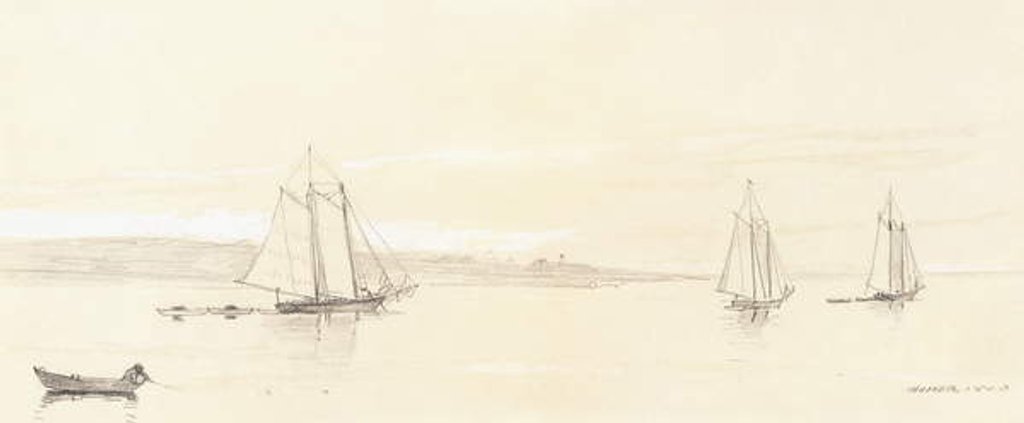 Detail of Fishing Fleet at Gloucester, 1880 by Winslow Homer