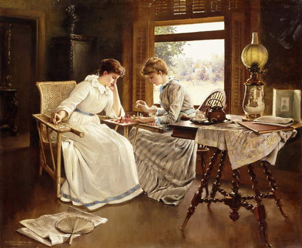 Detail of The Chess Players, 1891 by Frederick Judd Waugh