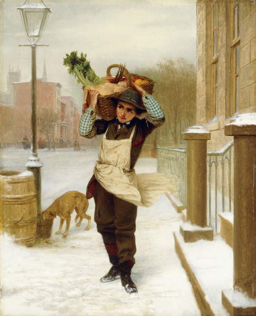Detail of Delivery Boy, 1863 by John George Brown