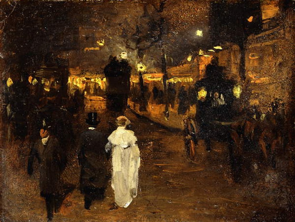 Detail of Charing Cross Road at Night, London, c.1905 by Frederick Judd Waugh